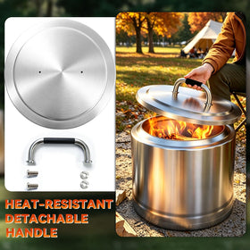 FORYEYC compatible lid for 19.5-inch round fire pits enhances Bonfire 2.0 and similar pits