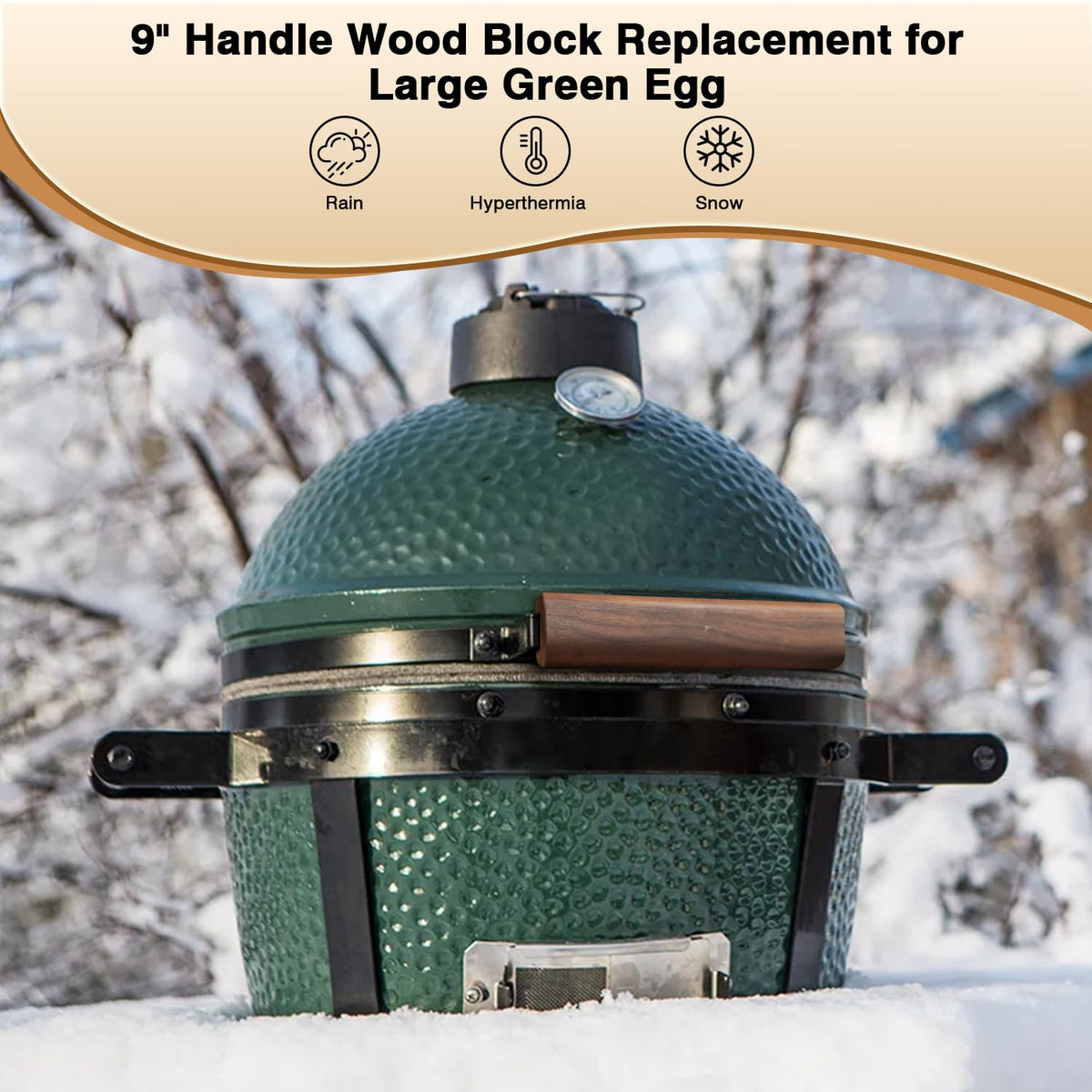 FOTITM walnut and beech wood handle with screws, durable and ready to install.