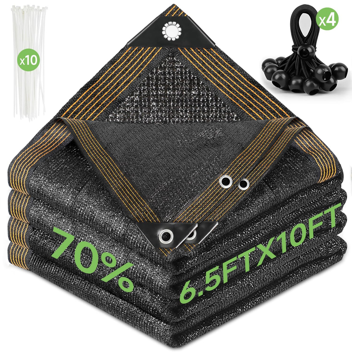 FOTMISHU 70% shade cloth over garden to reduce sun exposure and heat.