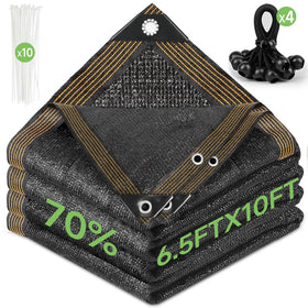 FOTMISHU 70% shade cloth over garden to reduce sun exposure and heat.