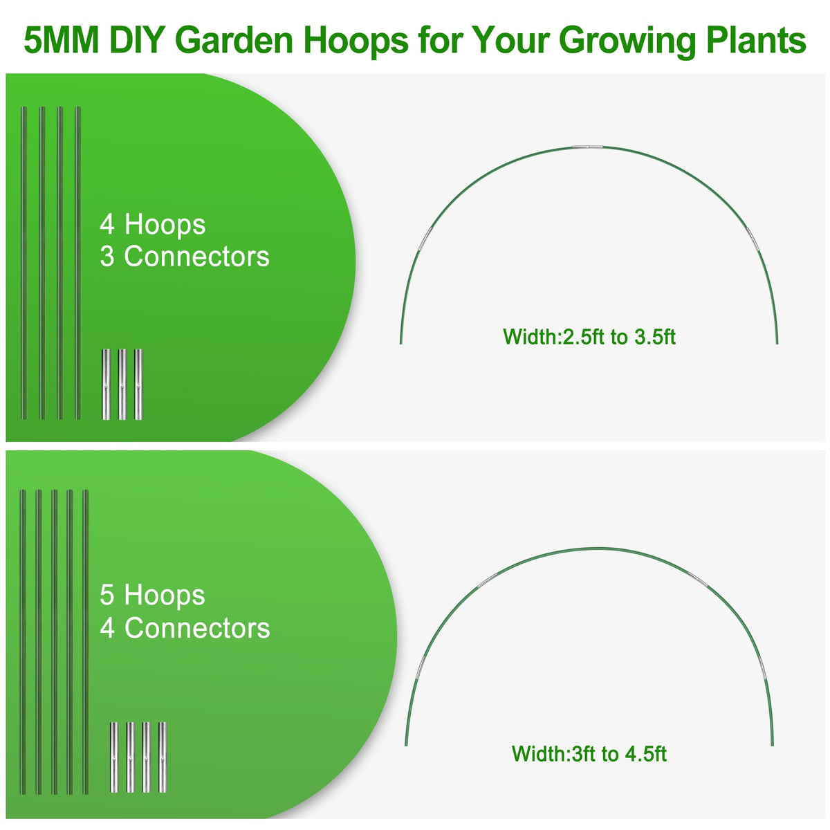 FOTMISHU bendable garden hoop frame fits various bed sizes