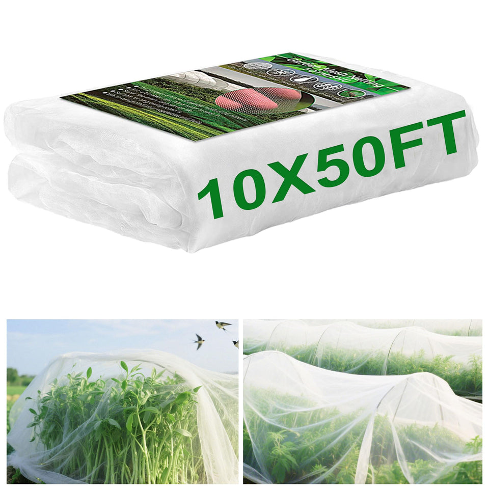 FOTMISHU garden netting with ultra-fine mesh over beds for crop protection