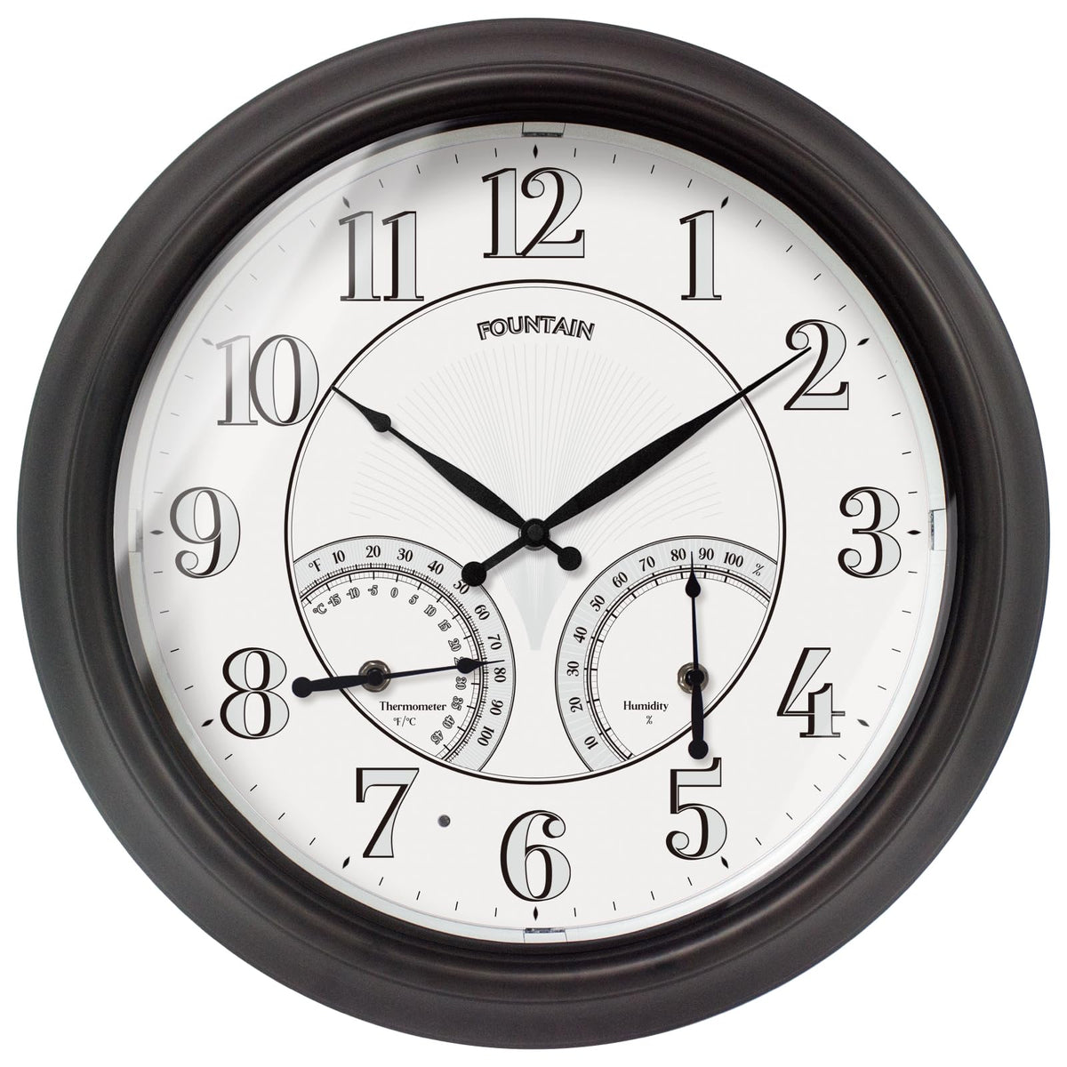 FOUNTAIN DESIGNS energy-efficient LED clock runs for months on batteries