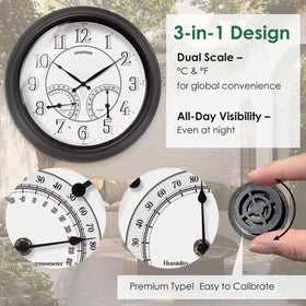 FOUNTAIN DESIGNS thermometer and hygrometer track temperature and humidity for patios
