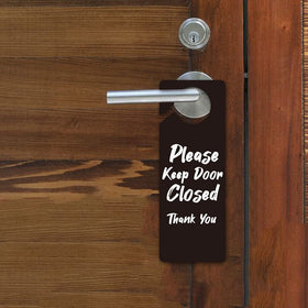 FOUR ORANGUTANS door hanger sign hanging over a knob, easy to install and remove.