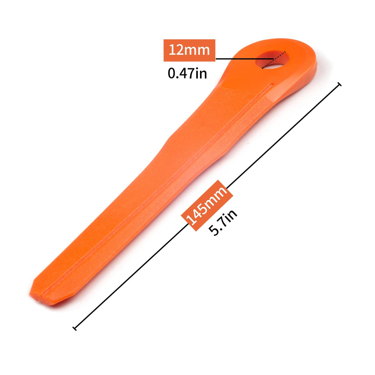 FourShow 145mm plastic blade showing nylon construction for durability