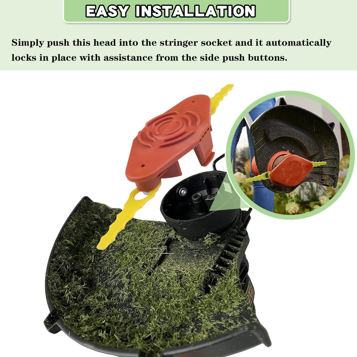 FourShow easy-installation double serrated head in action