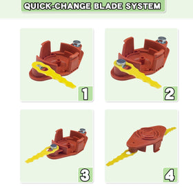 FourShow blade head on Worx WG170 demonstrates simple replacement