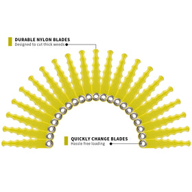 FourShow polycarbonate head blades for screw-fastened trimming heads.