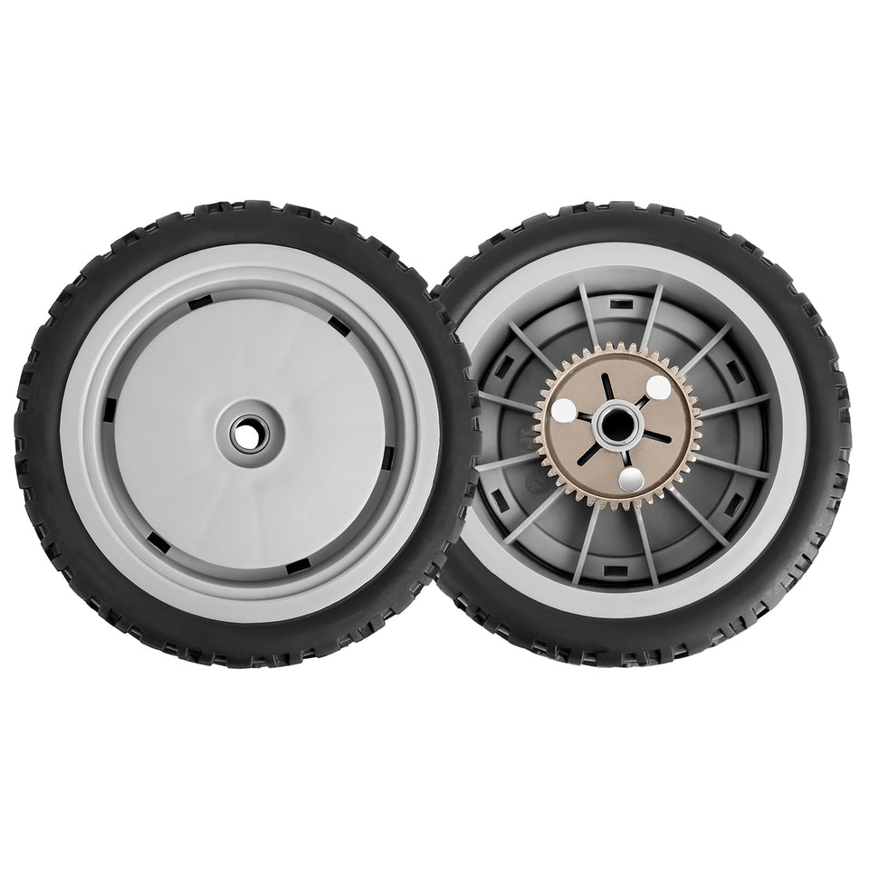 Fourtry 107-3709 rear wheel gear close-up highlighting 42 teeth for traction.