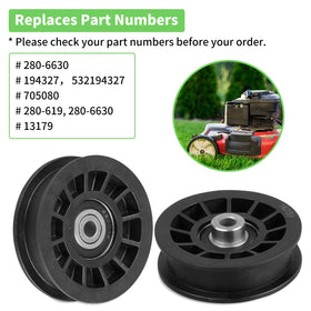 Two-pack of Fourtry idler pulleys for consistent belt tension on lawns