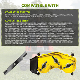 Fourtry 3-pack blade bundle suits 60-inch decks with ready-to-use replacement.