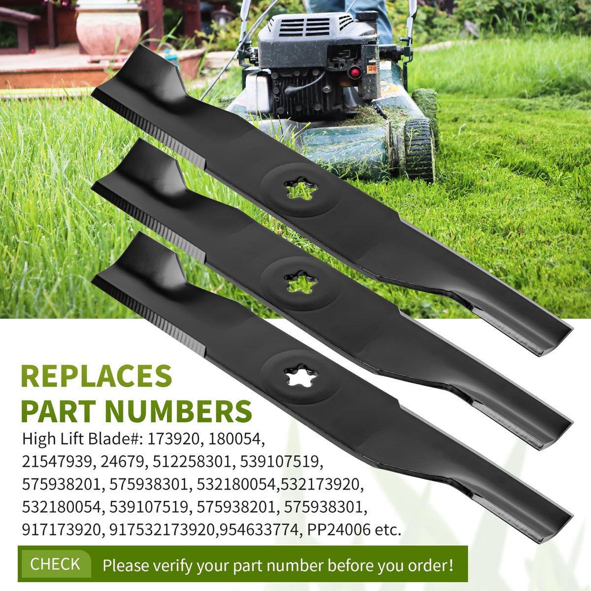 Fourtry 48-inch deck blade compatibility with Ariens, AYP, Craftsman, Poulan, Husqvarna.