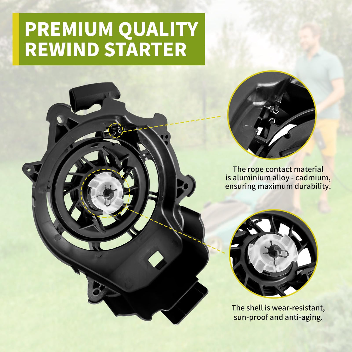 Fourtry 594062 rewind starter mounts to Briggs & Stratton engines.