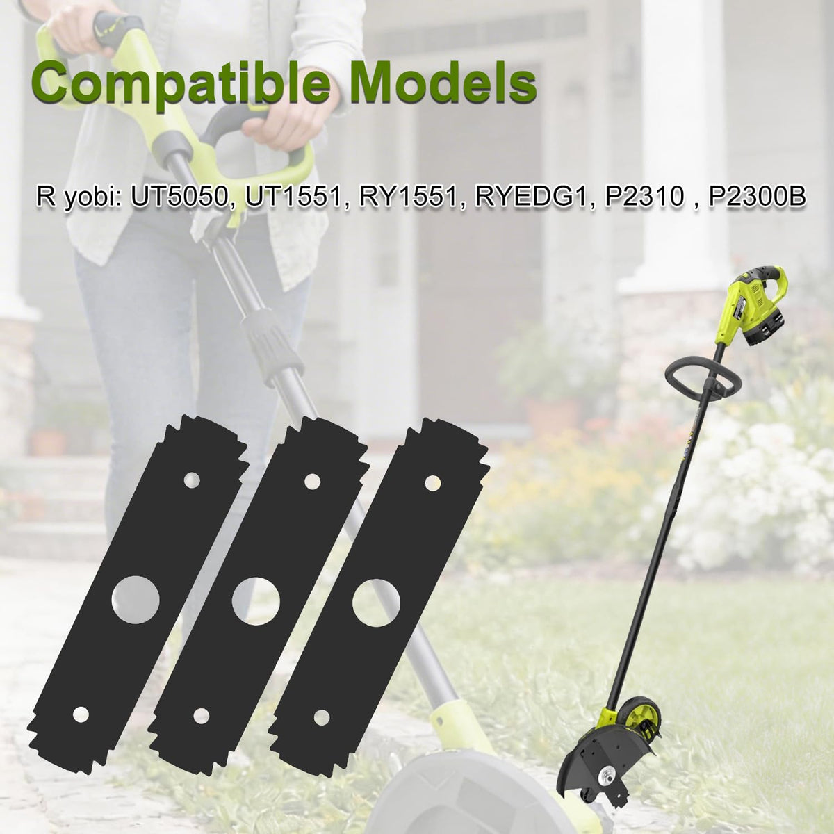 Compatibility label on Fourtry blades indicating Ryobi model fit.