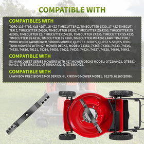 Compatibility chart for Fourtry blades with Toro and Time Cutter models