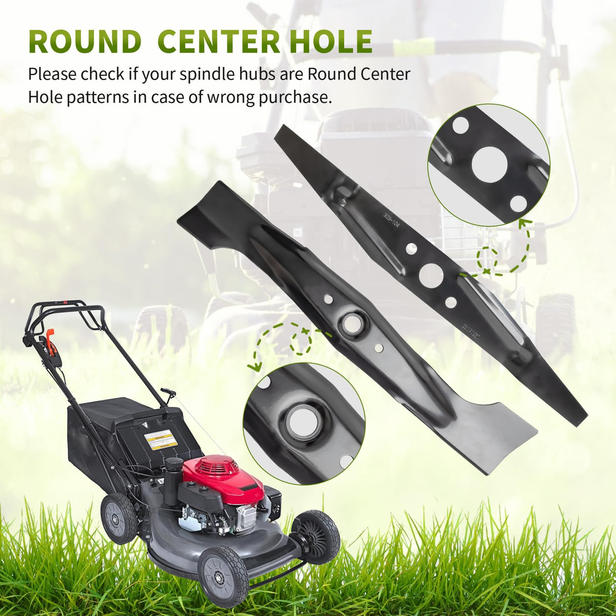 Fourtry Honda HRC216K-series compatibility highlights quick swap and precise mowing.