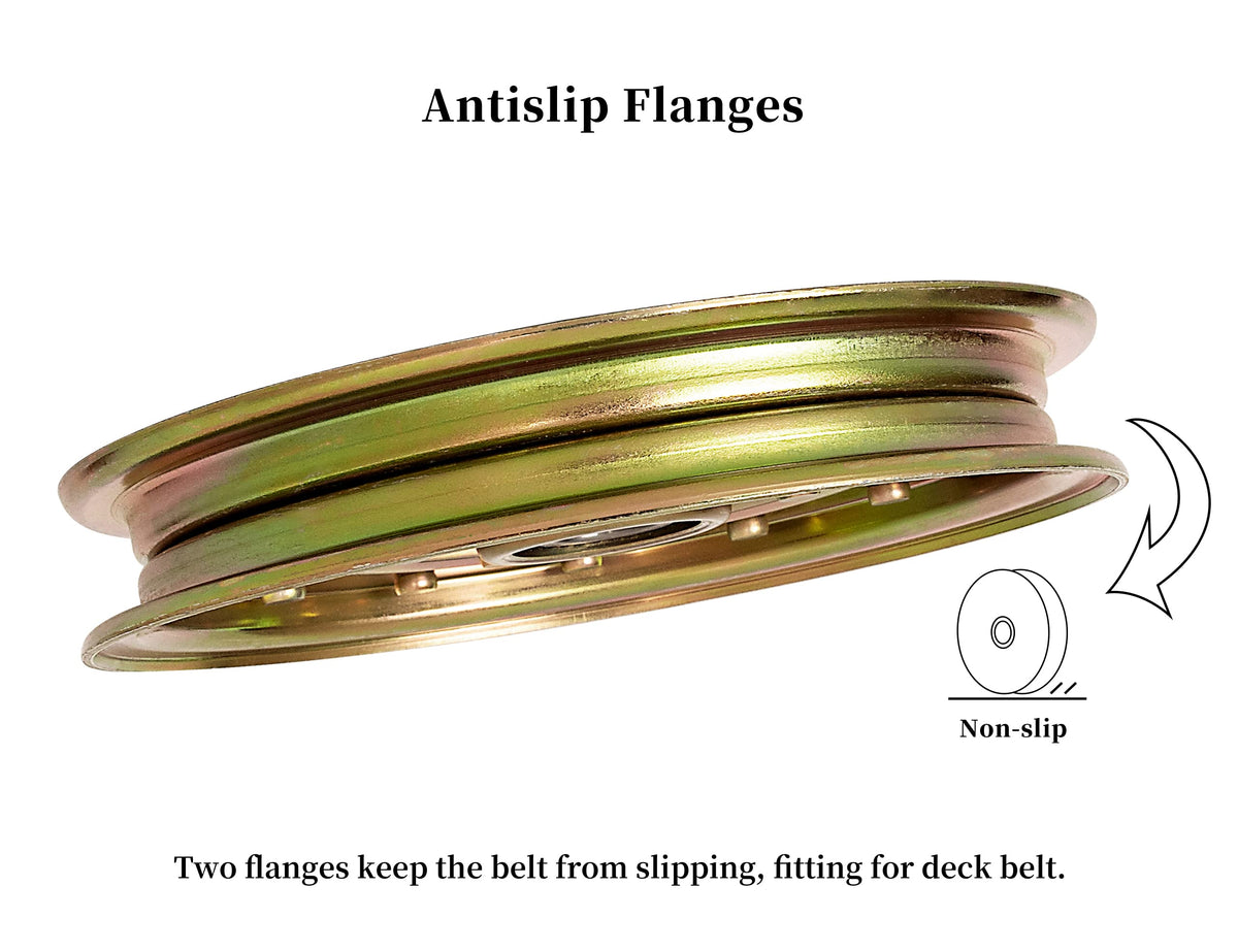 Fourtry deck idler bearing with sealed bearing minimizes leaks
