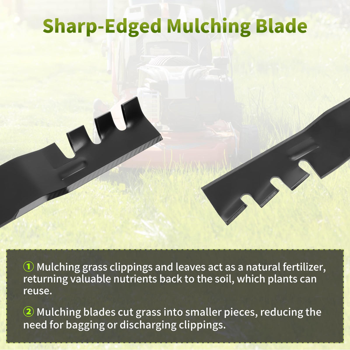Close-up of Fourtry durable steel construction for lasting mowing performance