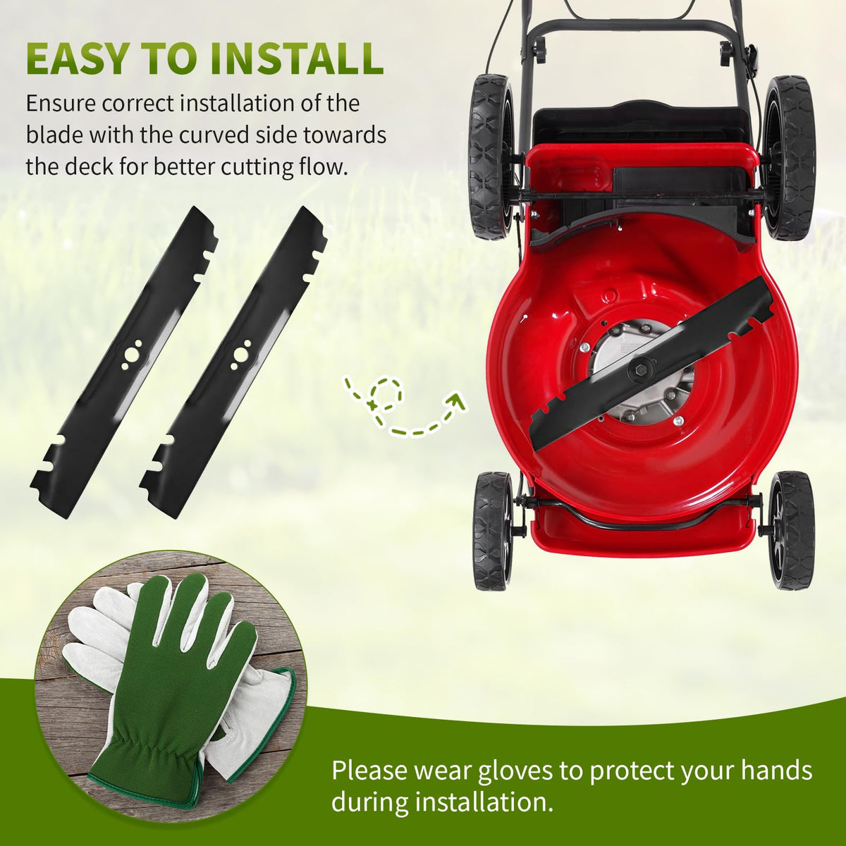 Fourtry easy-installation blades simplify replacements on compatible mowers