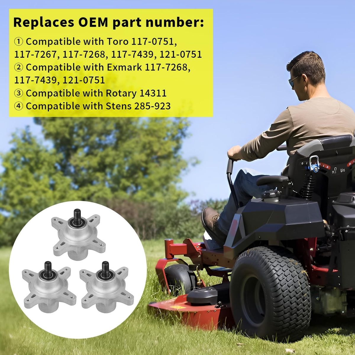 Reliable replacement part improves deck alignment and mower performance.