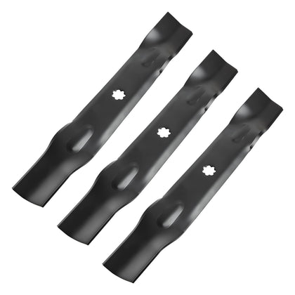 Fourtry GY20852 three-blade-pack ready for 48-inch decks improves cut quality