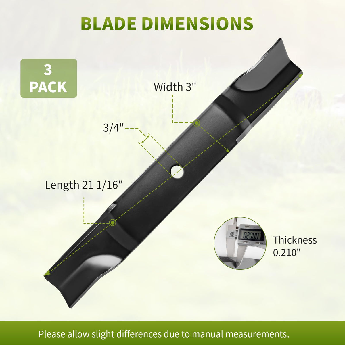 Fourtry heavy-duty mower blade built from durable metal withstands wet and rough terrain.