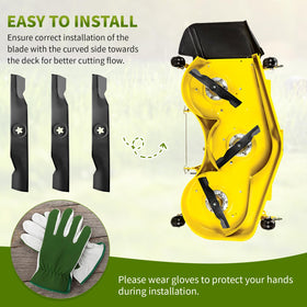 Fourtry high-lift blade delivers improved airflow and even cuts.