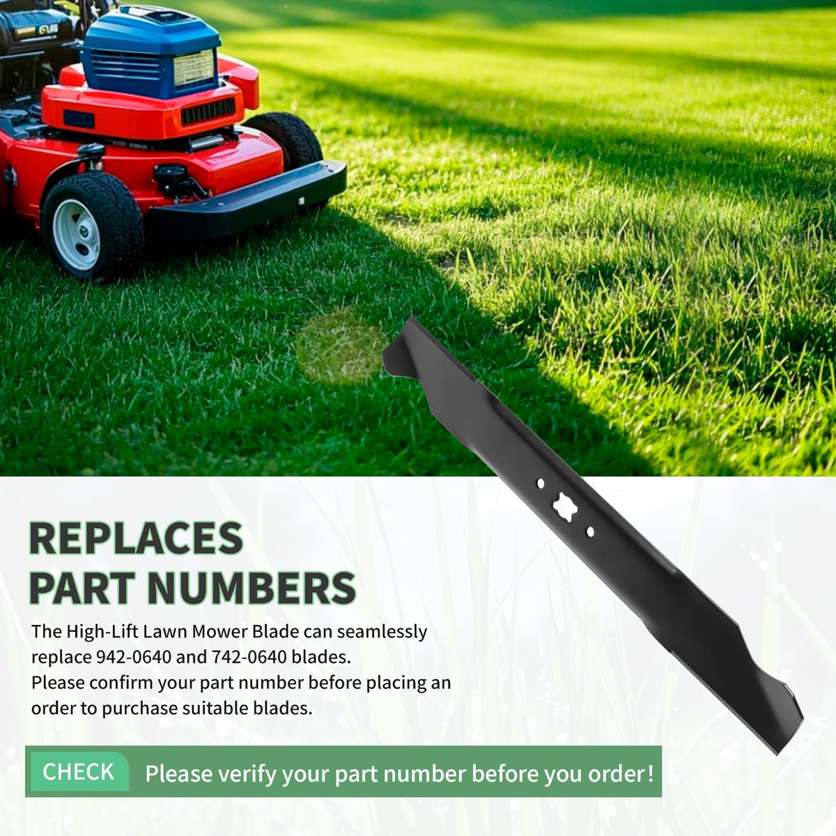 Fourtry 1-pack replacement blade for straightforward lawn maintenance.