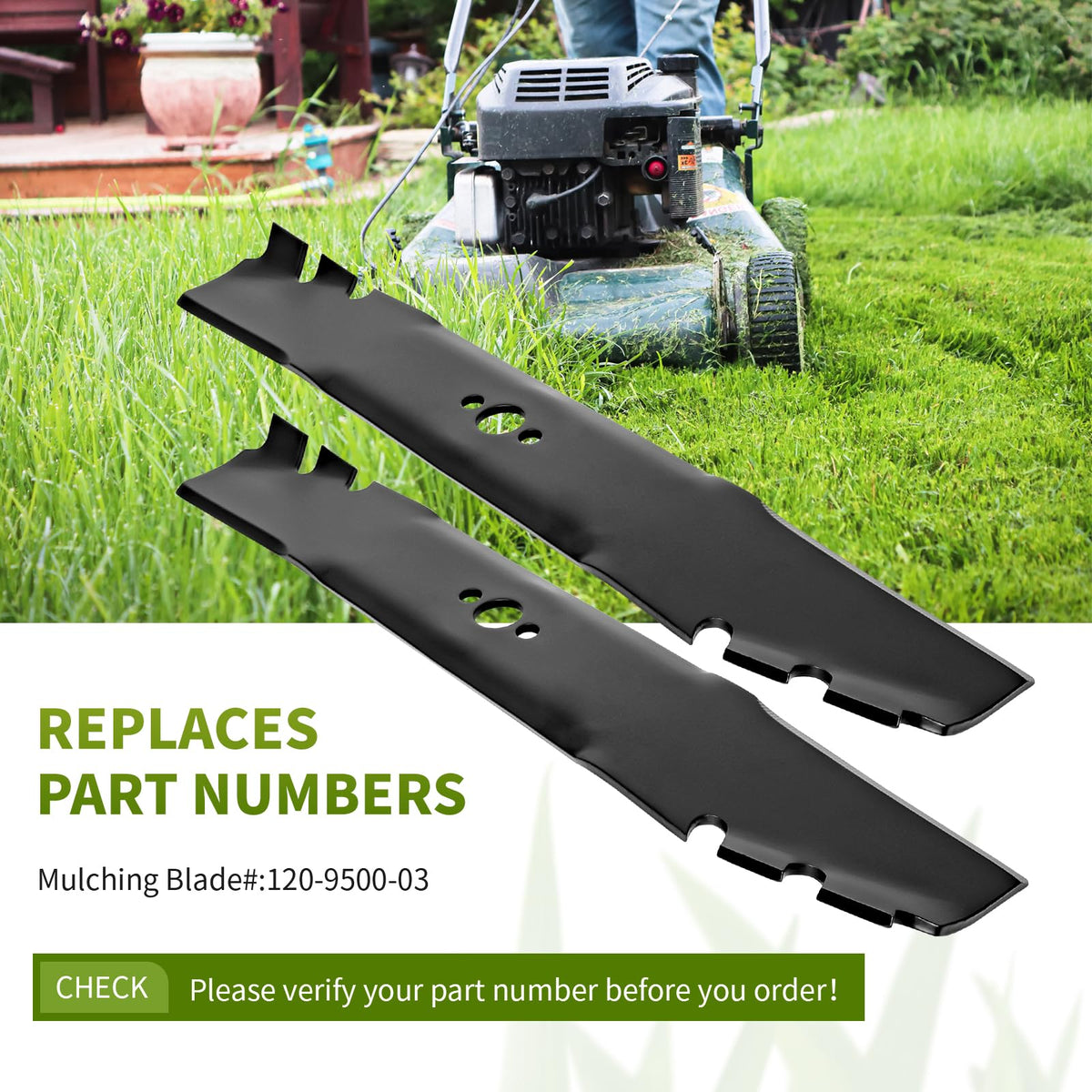 Fourtry blades compatible with 116-6358 series for precise lawn mowing