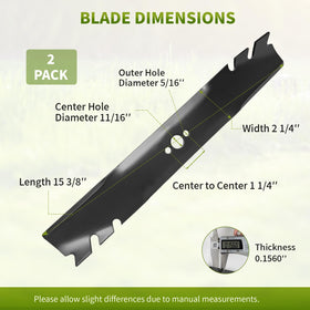 Fourtry toothed mulching blades mulch clippings into finer pieces