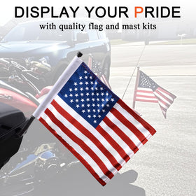 FOVPLUE flag kit mounted on trunk mount for visibility.