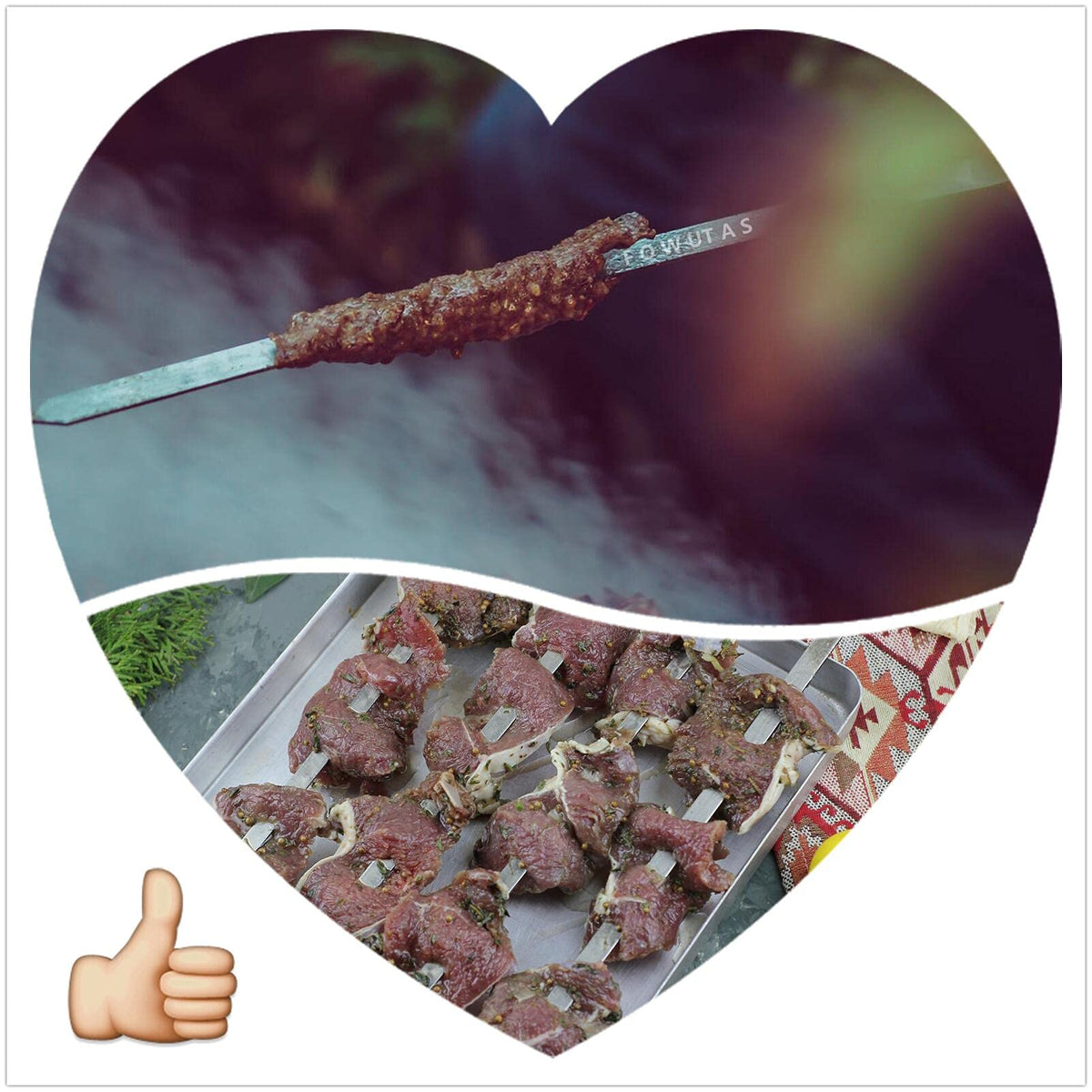 FOWUTAS backyard BBQ skewers ideal for meat and vegetables