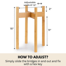 Fox & Fern width-adjustable stand ensures a snug pot fit.