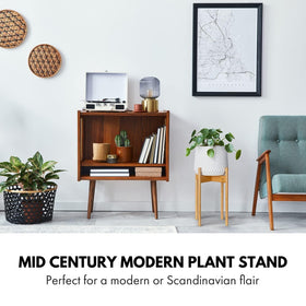 Fox & Fern bamboo texture stand with warm natural tones enhances interiors.