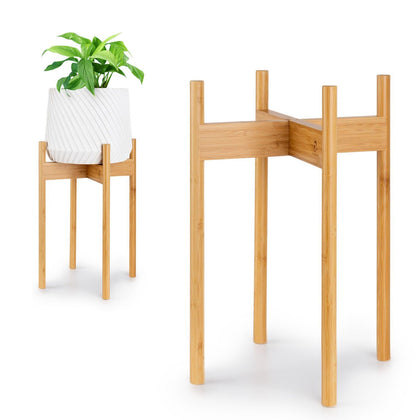 Fox & Fern mid-century tall plant stand, 10-inch fixed size, ideal for indoor pots.
