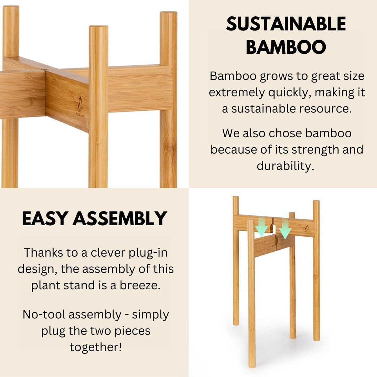 Fox & Fern stand supports up to 175 lbs for stable plant display.