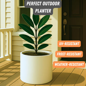 Fox & Fern fiberstone planter featuring UV and frost resistance
