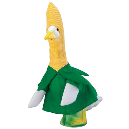 Gaggleville corn-on-the-cob goose outfit front view boosts porch curb appeal.