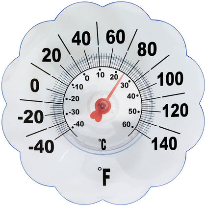 Fox Valley Traders Window Thermometer on exterior glass for quick temperature checks from indoors.