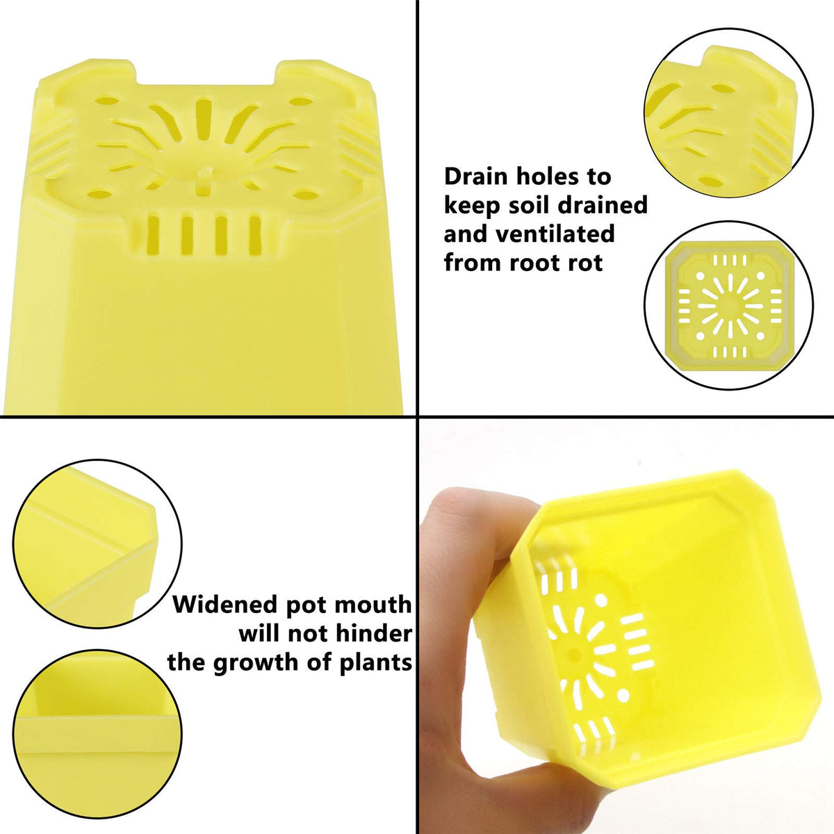 Foxany durable plastic pot withstands sun and weather in outdoor setups.