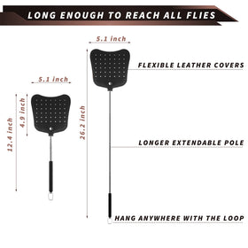 Foxany extendable stainless steel pole reaches up to 26 inches for hard-to-reach flies.