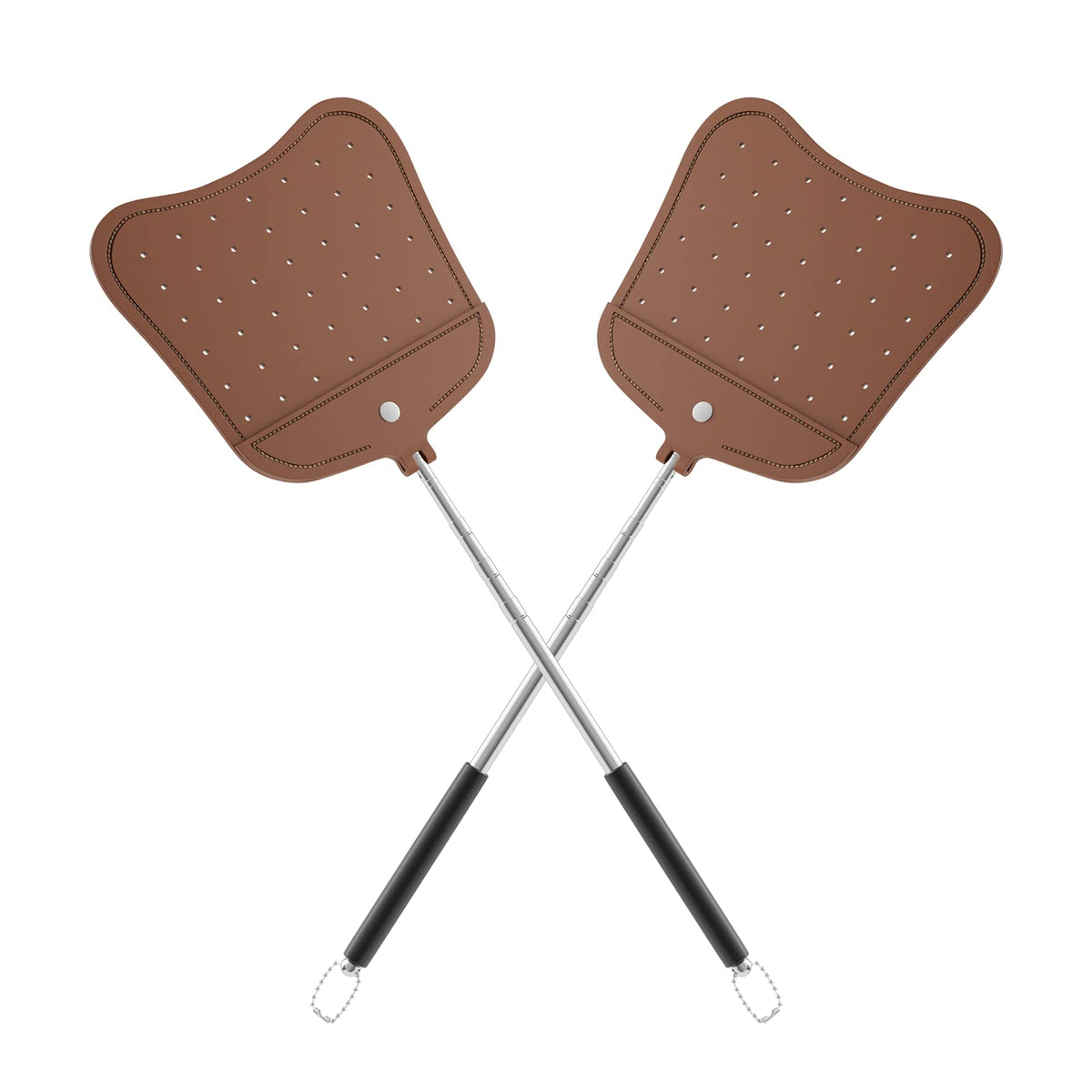 Foxany leather swatter with flexible head for precise hits.