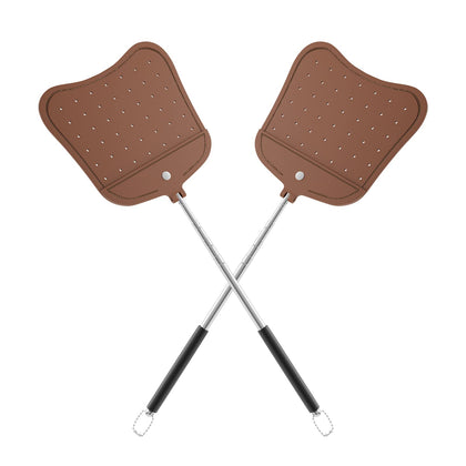 Foxany leather swatter with flexible head for precise hits.