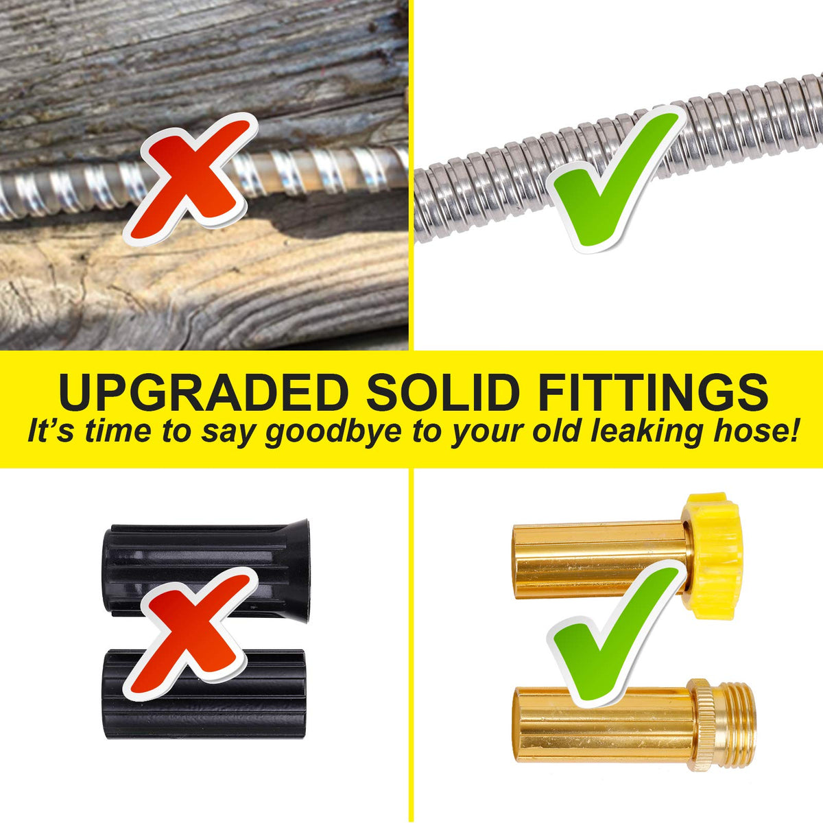 FOXEASE stainless steel hose offers heavy-duty durability for long-lasting outdoor use.