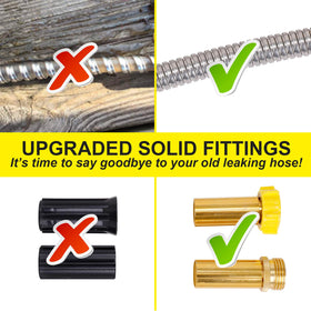 FOXEASE stainless steel hose offers heavy-duty durability for long-lasting outdoor use.