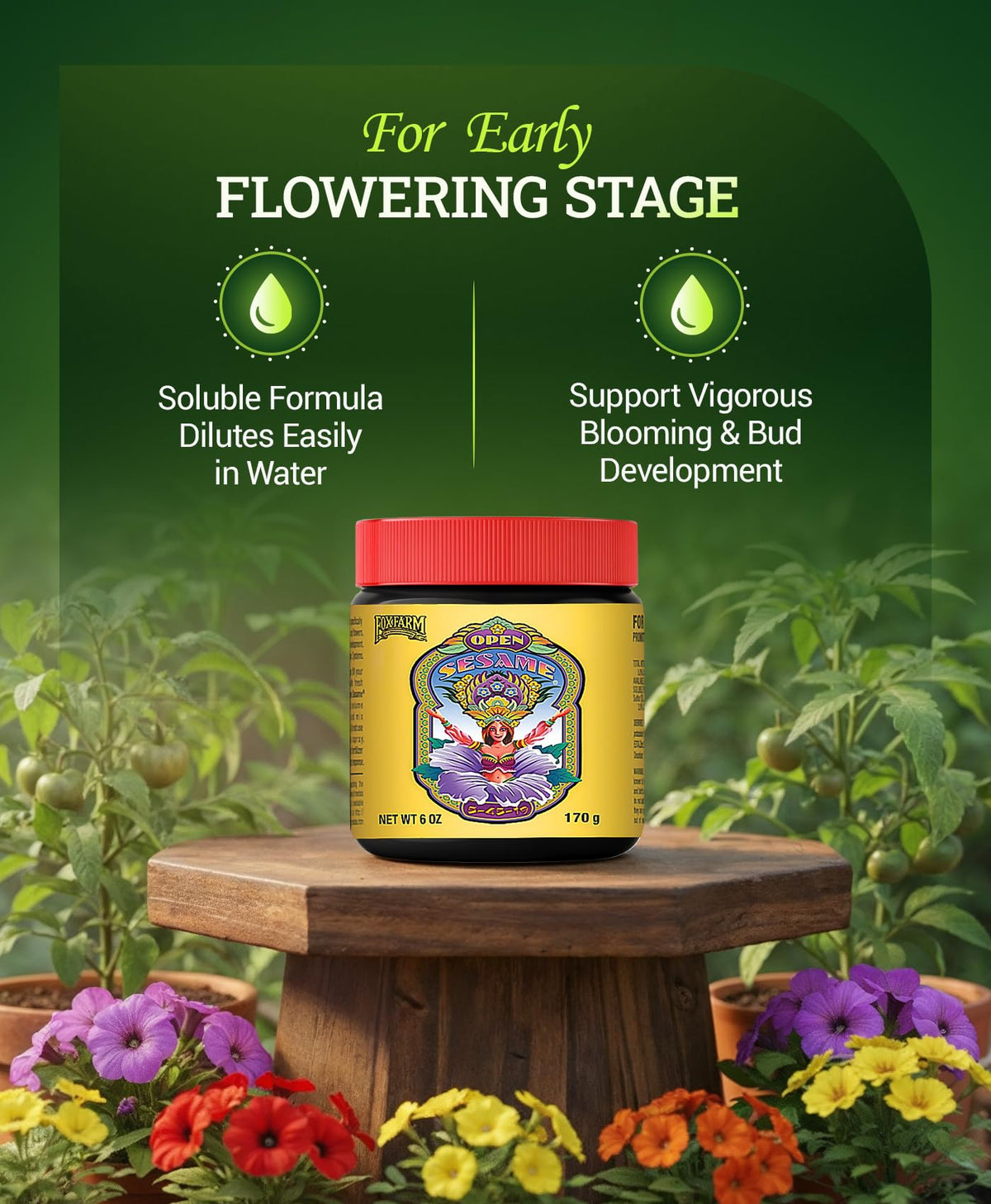 FoxFarm Beastie Bloomz supports mid to late flowering blossom development for fuller flowers.