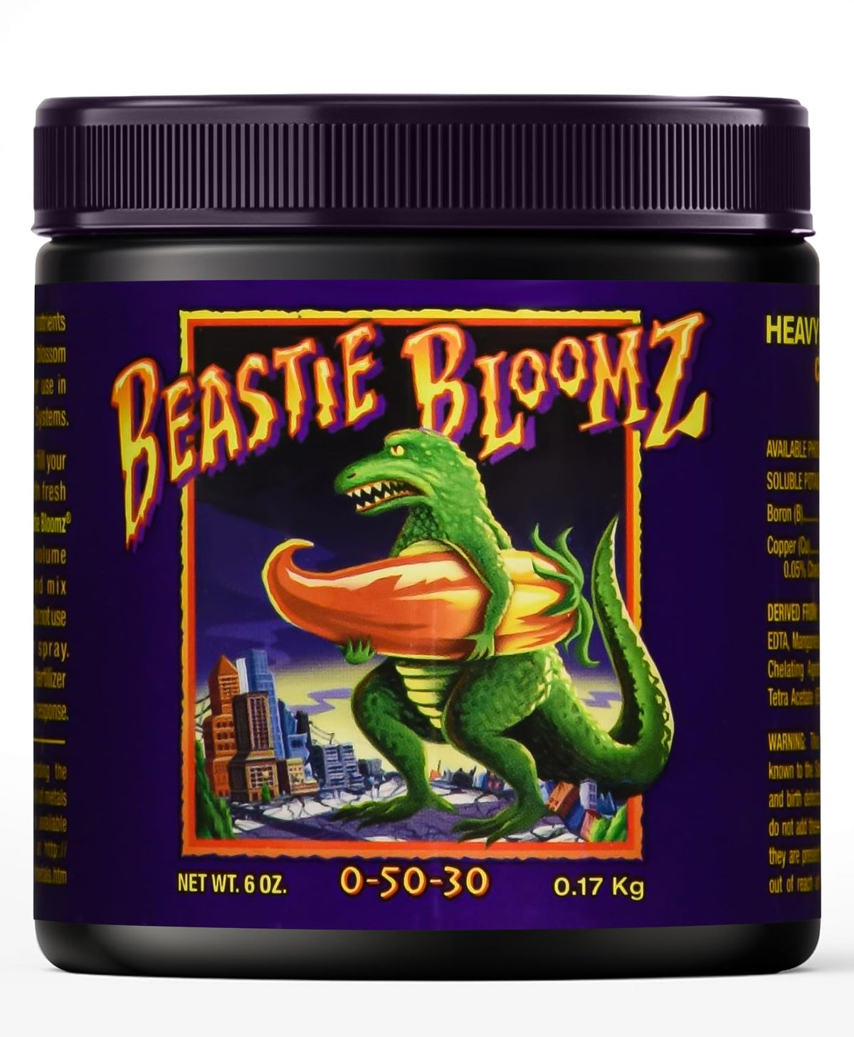 FoxFarm Beastie Bloomz bottle boosts mid-flowering blooms in hydroponics.
