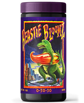 FoxFarm Beastie Bloomz bottle prepared for mid-flowering feeding