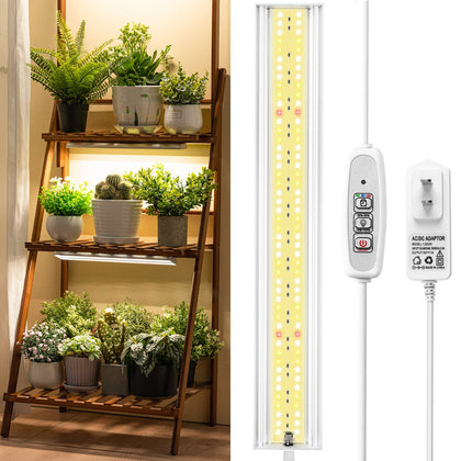 FOXGARDEN Grow Light full spectrum strip illuminates multiple indoor plants.